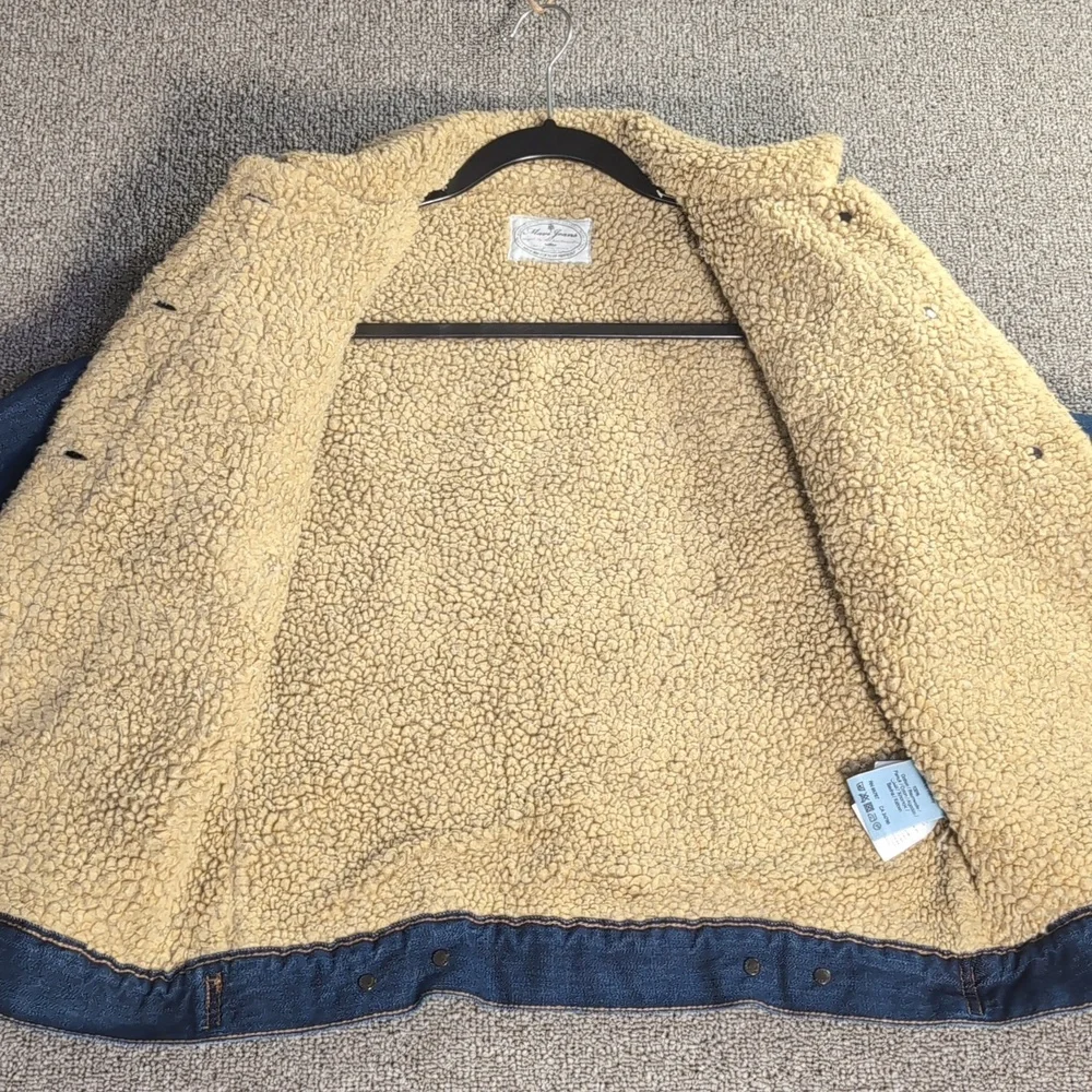 NWT Mavi Kaira Sherpa Lined Denim Trucker Jacket Size Small - Picture 7 of 13